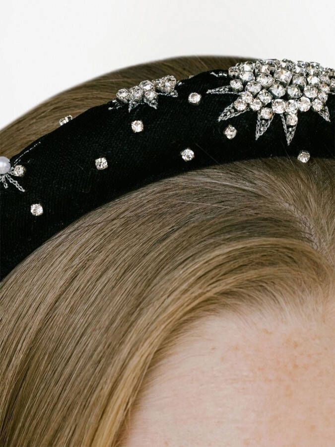 Jennifer Behr Haarband verfraaid met kristallen Zwart
