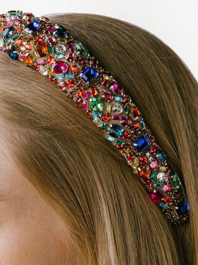 Jennifer Behr Haarband verfraaid met kristal Rood