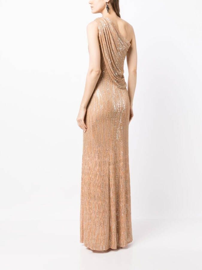 Jenny Packham Asymmetrische jurk Bruin