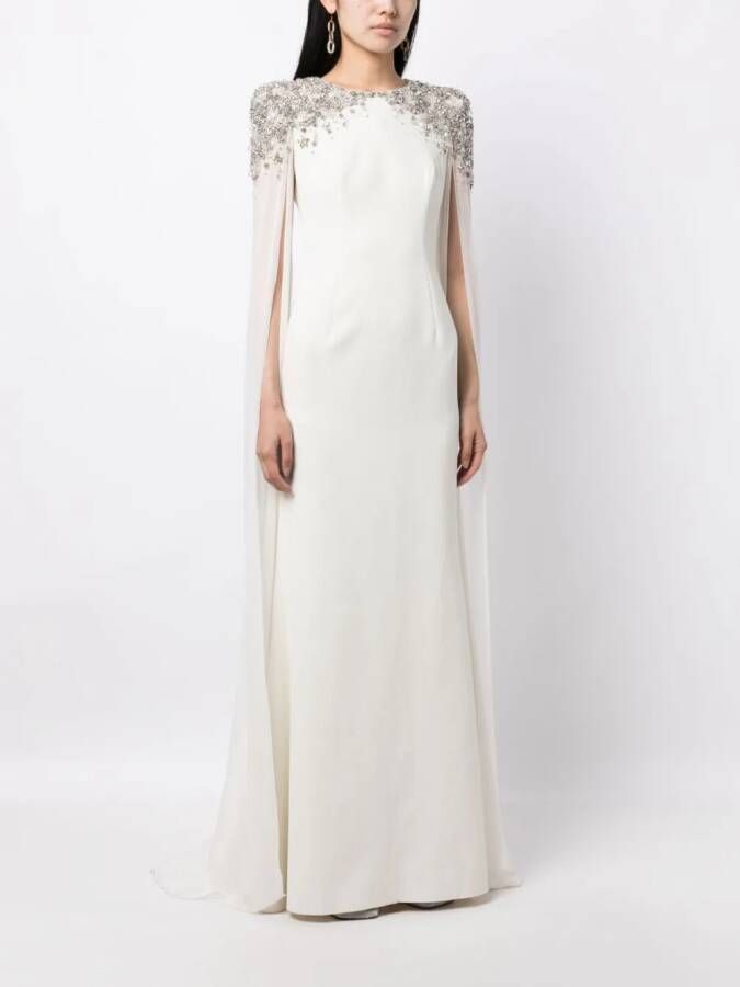 Jenny Packham Avondjurk verfraaid met kristallen Wit