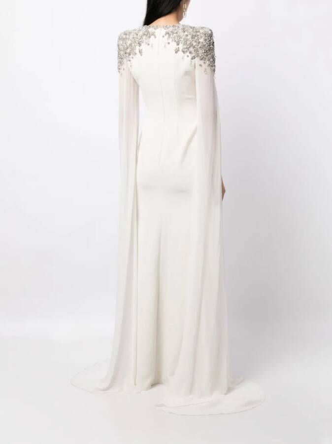 Jenny Packham Avondjurk verfraaid met kristallen Wit