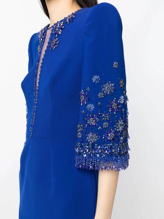 Jenny Packham Maxi-jurk verfraaid met stras Blauw