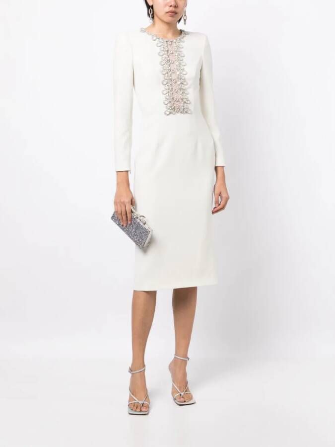 Jenny Packham Midi-jurk verfraaid met kristallen Wit
