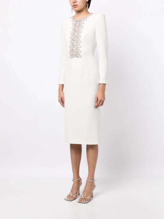 Jenny Packham Midi-jurk verfraaid met kristallen Wit