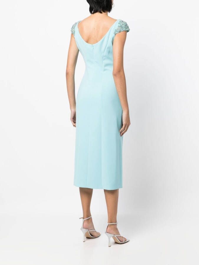 Jenny Packham Midi-jurk verfraaid met pailletten Blauw