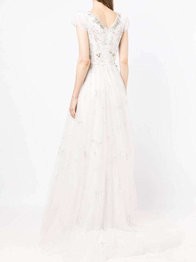 Jenny Packham Tulen avondjurk met pailletten Beige