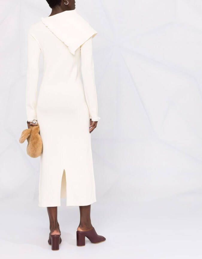 Jil Sander Asymmetrische midi-jurk Beige