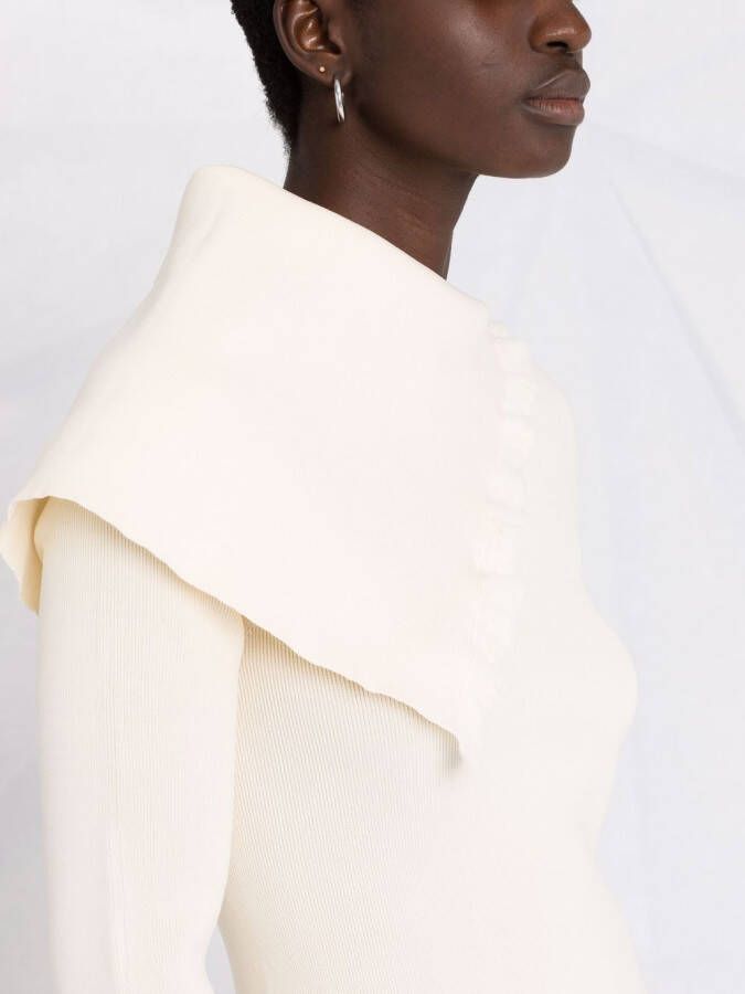 Jil Sander Asymmetrische midi-jurk Beige