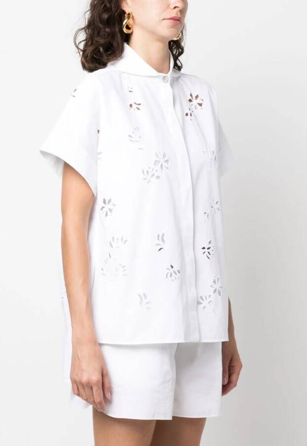Jil Sander Blouse met geperforeerd detail Wit