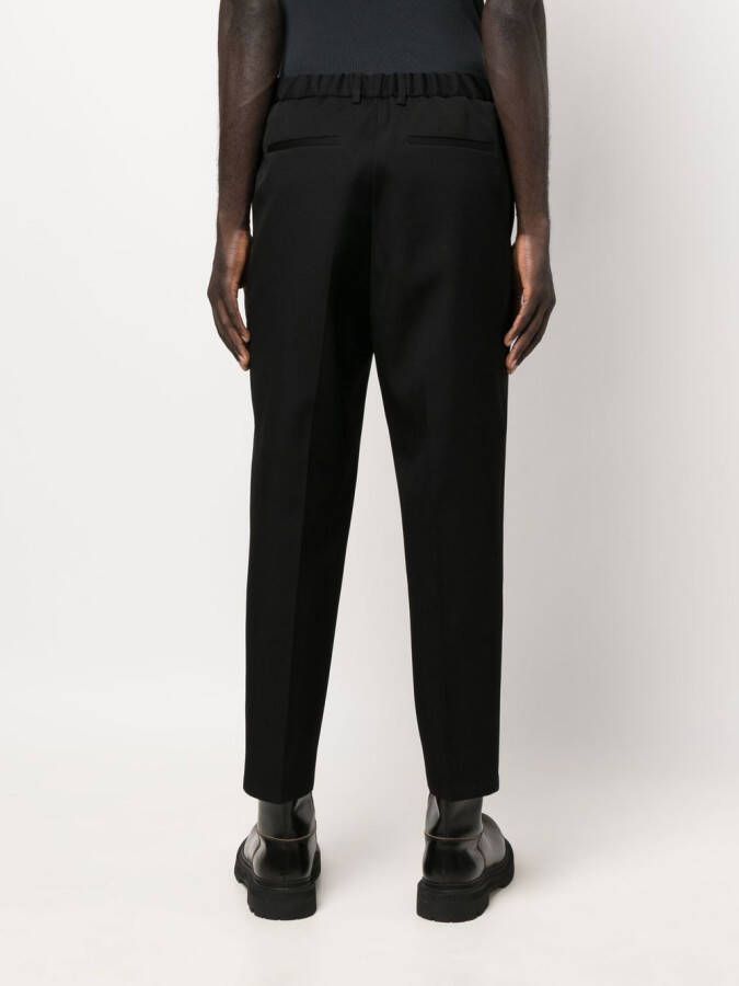 Jil Sander Broek met toelopende pijpen Zwart