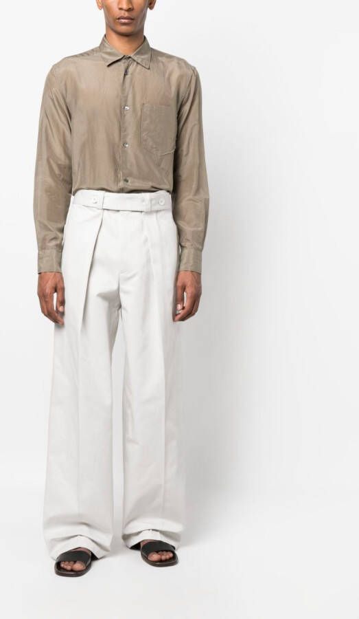 Jil Sander Broek met wijde pijpen Grijs