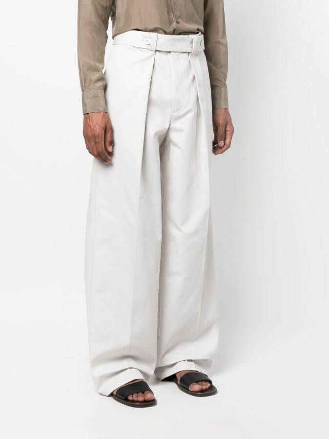 Jil Sander Broek met wijde pijpen Grijs