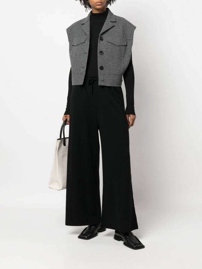 Jil Sander Broek met wijde pijpen Zwart