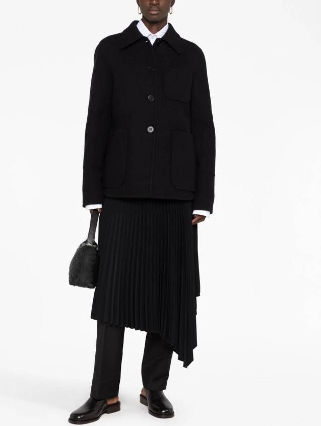 Jil Sander Button-up shirtjack Zwart