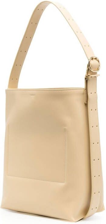 Jil Sander Cannolo leren shopper Geel