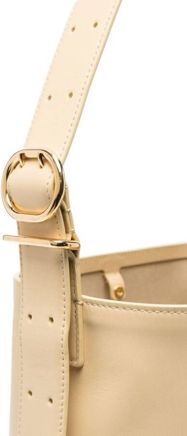 Jil Sander Cannolo leren shopper Geel