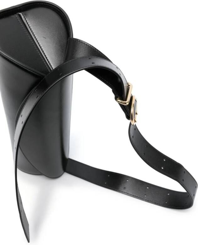 Jil Sander Cannolo leren schoudertas Zwart