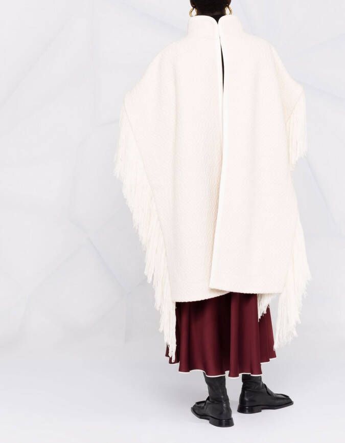 Jil Sander Cape met franje Beige