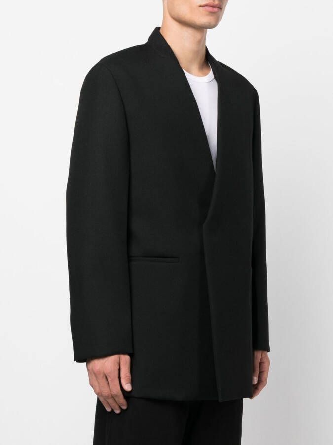 Jil Sander Colbert met dubbele rij knopen Zwart