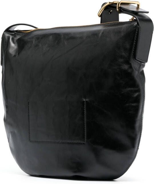Jil Sander Leren schoudertas Zwart