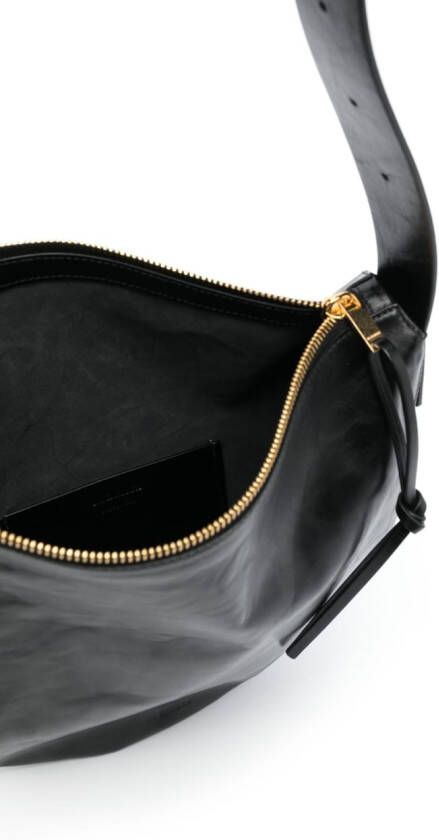 Jil Sander Leren schoudertas Zwart