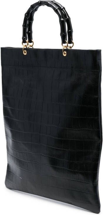 Jil Sander Shopper met krokodillenleer-effect Zwart