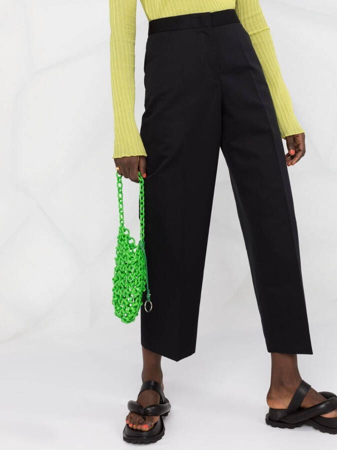 Jil Sander Cropped pantalon Zwart