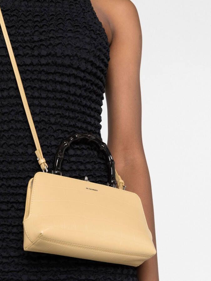 Jil Sander Crossbodytas met krokodillenleer-effect Beige