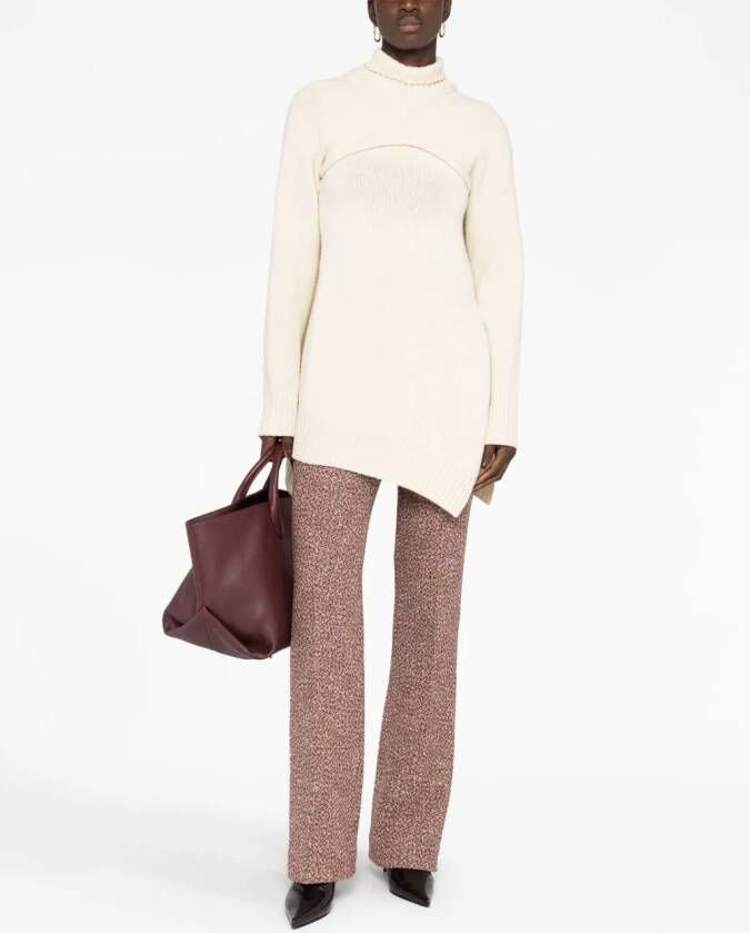 Jil Sander Ribgebreide trui Beige