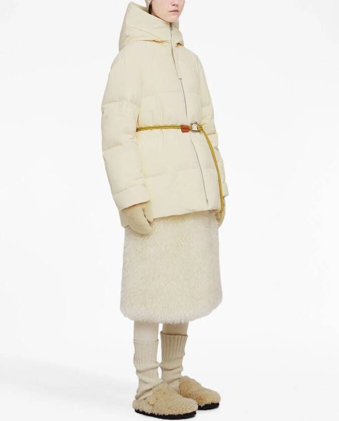 Jil Sander Donsjack met capuchon Wit