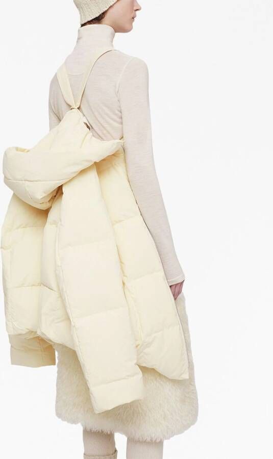 Jil Sander Donsjack met capuchon Wit