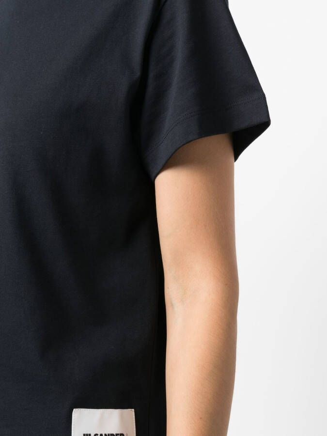 Jil Sander Drie T-shirts met logopatch Blauw