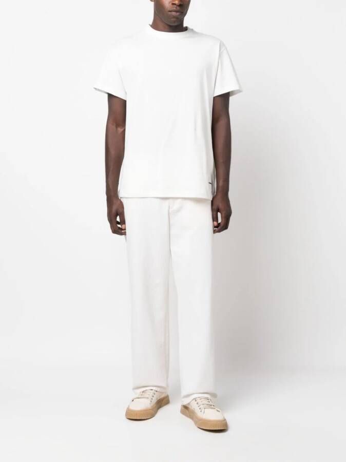 Jil Sander Drie T-shirts met logoprint Wit