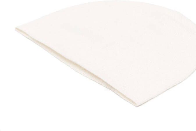 Jil Sander Geribbelde muts Beige