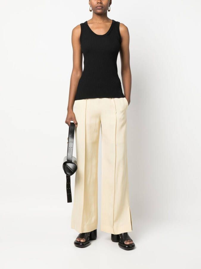 Jil Sander Geribbelde top Zwart