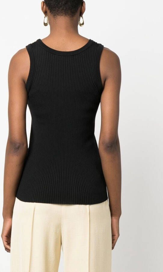 Jil Sander Geribbelde top Zwart