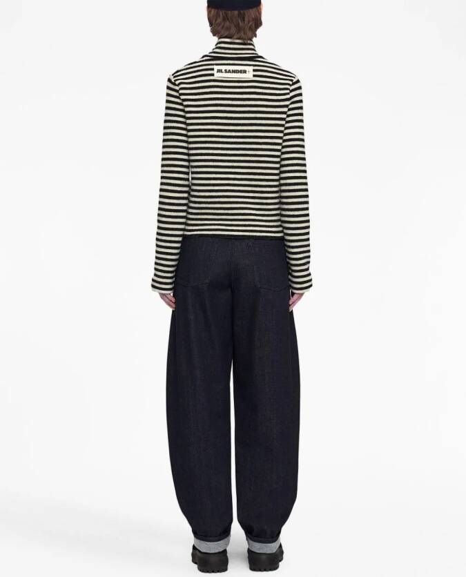 Jil Sander Gestreepte top Zwart