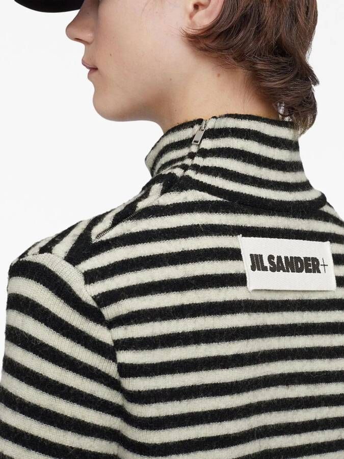 Jil Sander Gestreepte top Zwart