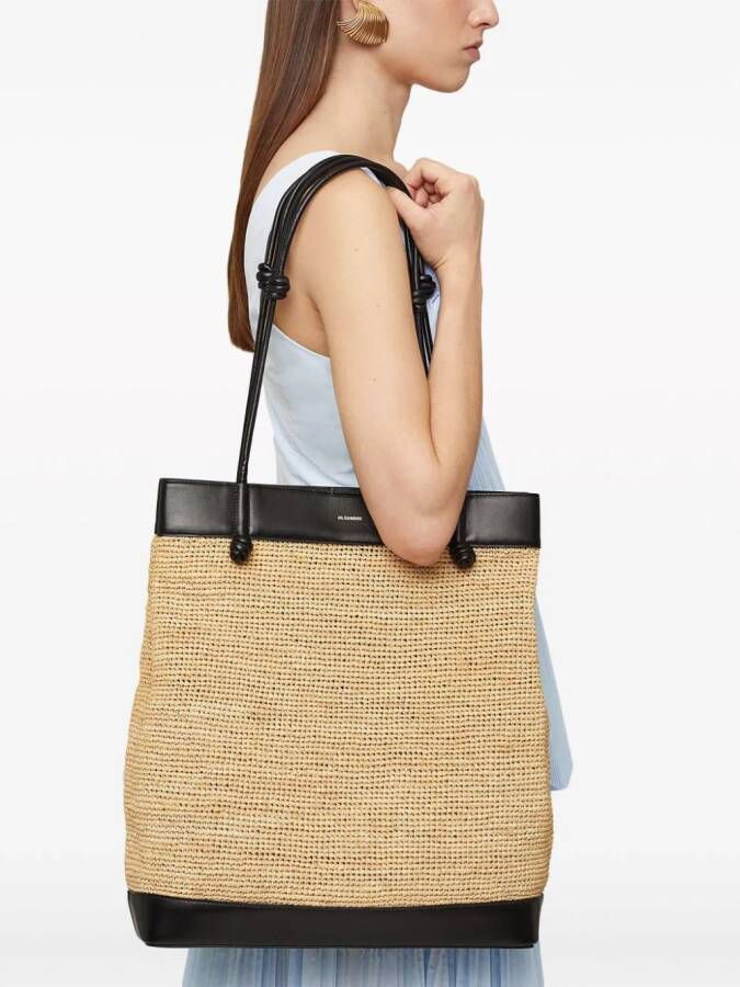 Jil Sander Geweven shopper Beige