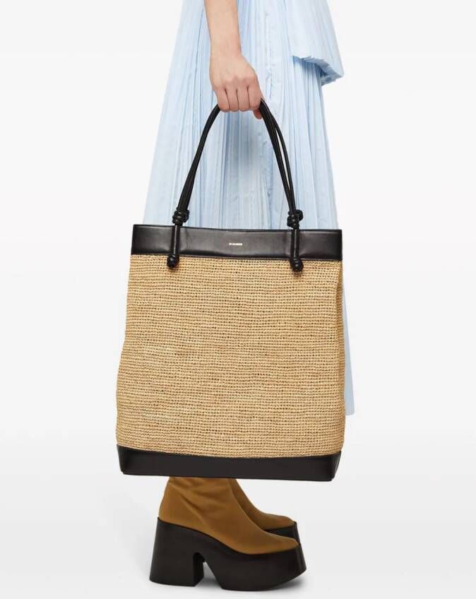 Jil Sander Geweven shopper Beige