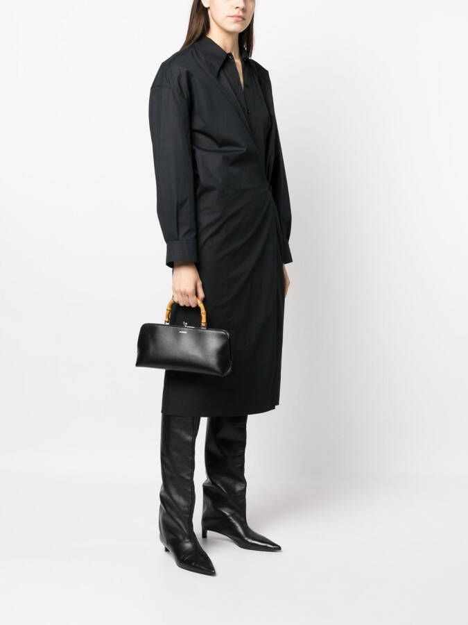 Jil Sander Goji tas met bamboe handgreep Zwart