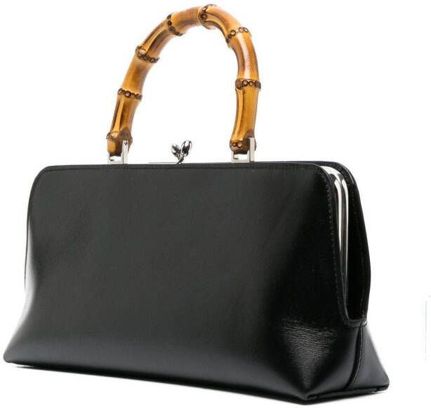 Jil Sander Goji tas met bamboe handgreep Zwart