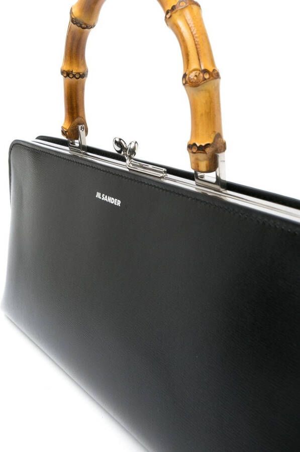 Jil Sander Goji tas met bamboe handgreep Zwart