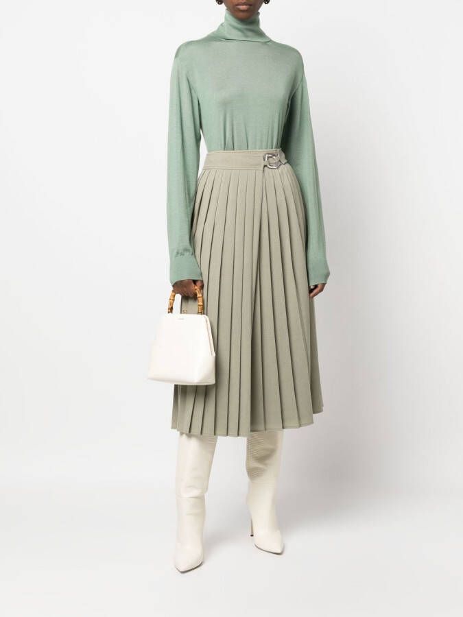 Jil Sander Goji shopper met bamboe handgreep Wit