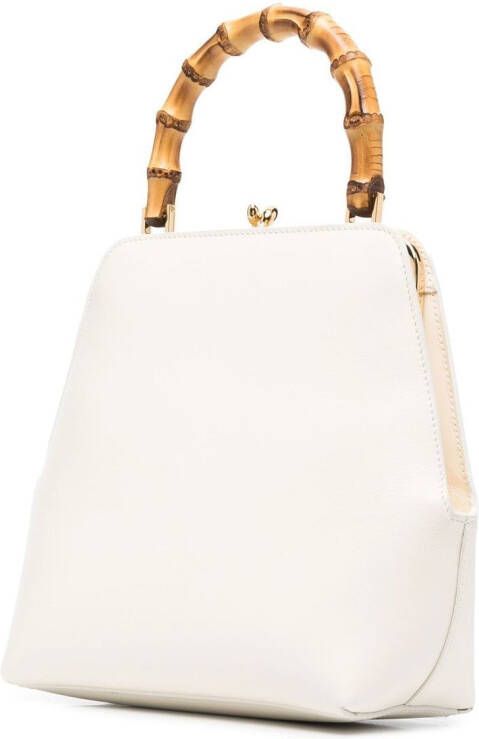 Jil Sander Goji shopper met bamboe handgreep Wit