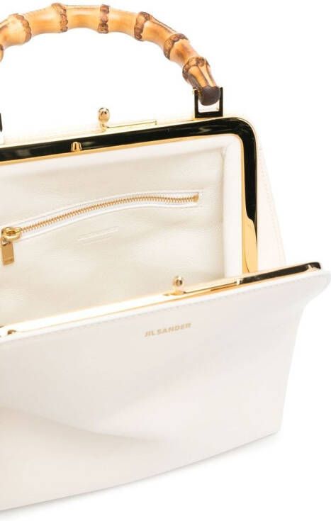 Jil Sander Goji shopper met bamboe handgreep Wit