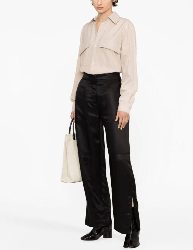 Jil Sander High waist broek Zwart