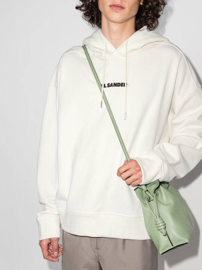Jil Sander Hoodie met logoprint Wit