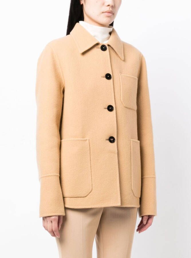 Jil Sander Jack met enkele rij knopen Beige