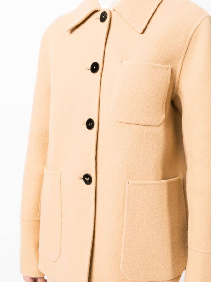 Jil Sander Jack met enkele rij knopen Beige